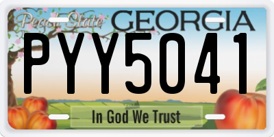 GA license plate PYY5041