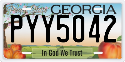 GA license plate PYY5042