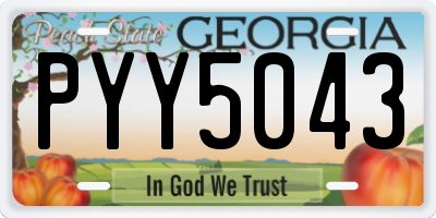GA license plate PYY5043