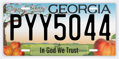 GA license plate PYY5044