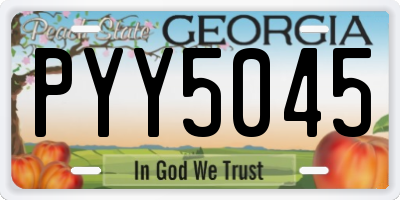 GA license plate PYY5045