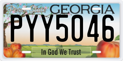 GA license plate PYY5046