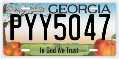 GA license plate PYY5047