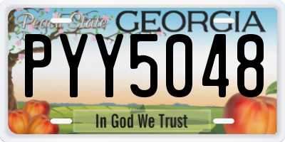 GA license plate PYY5048