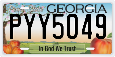 GA license plate PYY5049
