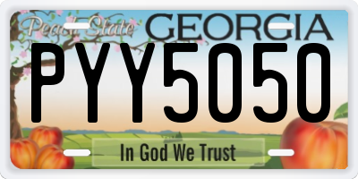 GA license plate PYY5050