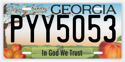 GA license plate PYY5053