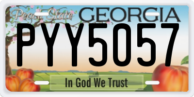GA license plate PYY5057