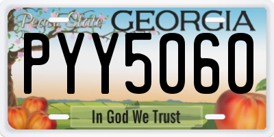 GA license plate PYY5060