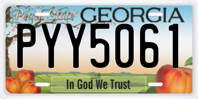 GA license plate PYY5061