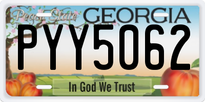 GA license plate PYY5062