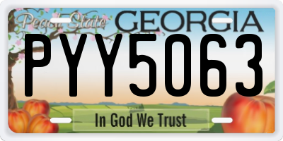 GA license plate PYY5063