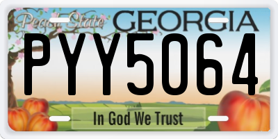 GA license plate PYY5064