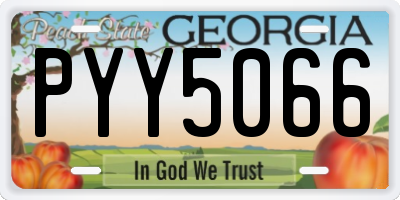 GA license plate PYY5066