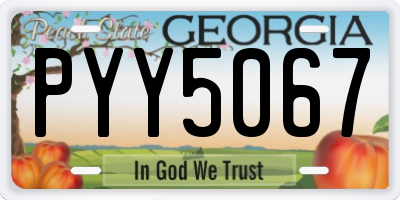 GA license plate PYY5067