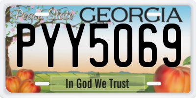 GA license plate PYY5069