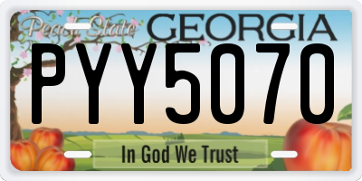 GA license plate PYY5070