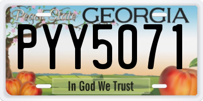 GA license plate PYY5071