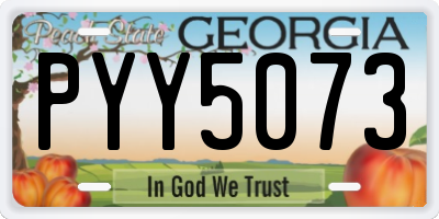 GA license plate PYY5073