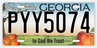 GA license plate PYY5074