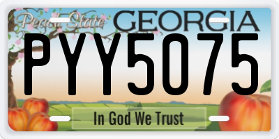 GA license plate PYY5075