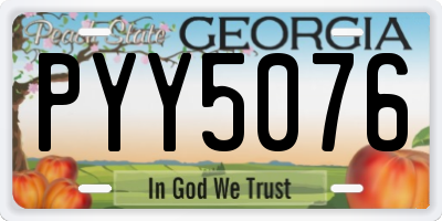 GA license plate PYY5076