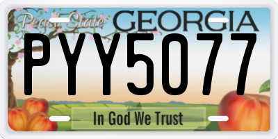 GA license plate PYY5077