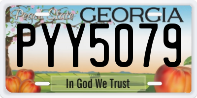 GA license plate PYY5079