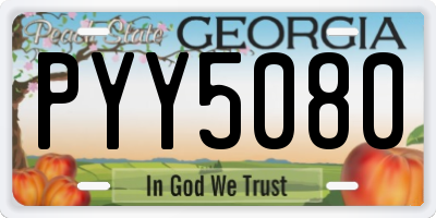 GA license plate PYY5080