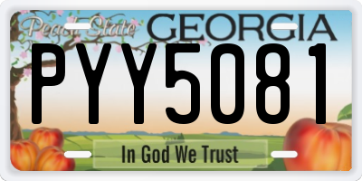 GA license plate PYY5081