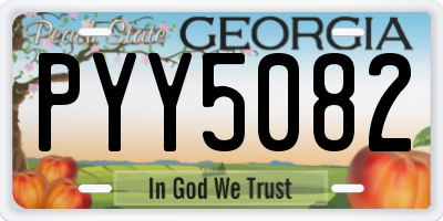 GA license plate PYY5082