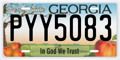 GA license plate PYY5083