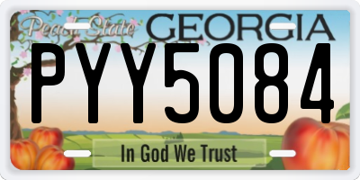 GA license plate PYY5084