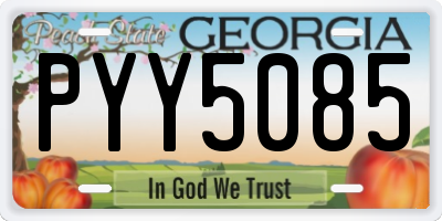 GA license plate PYY5085