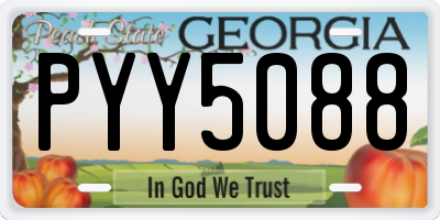 GA license plate PYY5088