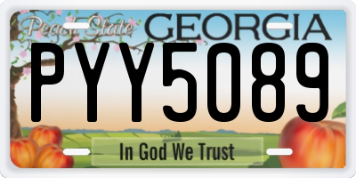GA license plate PYY5089