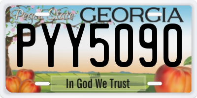 GA license plate PYY5090