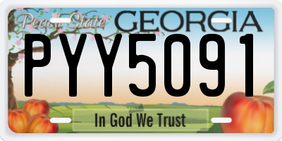 GA license plate PYY5091