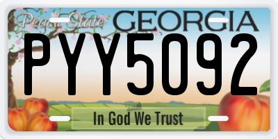 GA license plate PYY5092