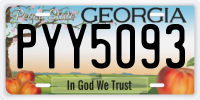 GA license plate PYY5093