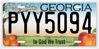 GA license plate PYY5094