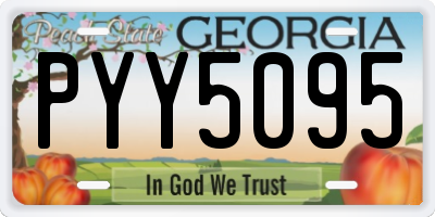 GA license plate PYY5095