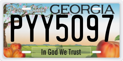 GA license plate PYY5097