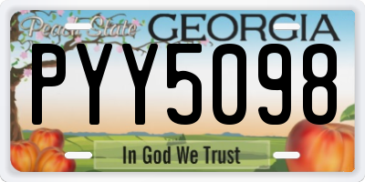 GA license plate PYY5098