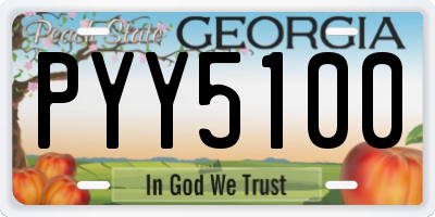 GA license plate PYY5100