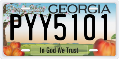 GA license plate PYY5101