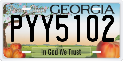 GA license plate PYY5102