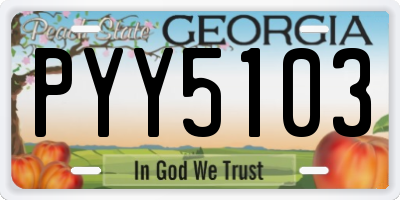 GA license plate PYY5103