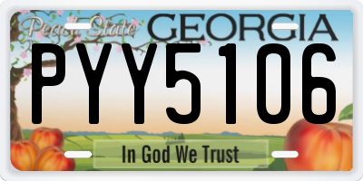 GA license plate PYY5106