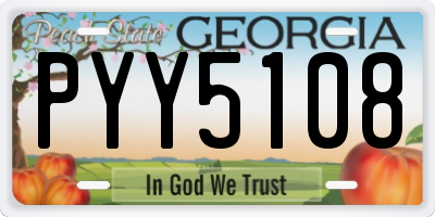 GA license plate PYY5108